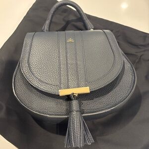 DeMillier Venice top handle bag - navy blue with original box and dust bag